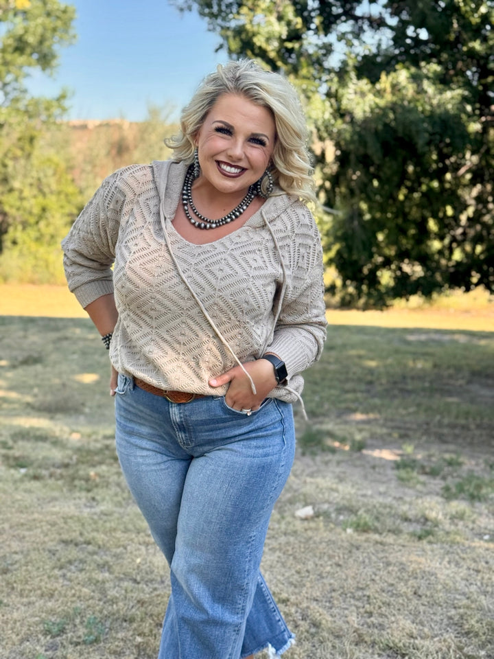 Brooklyn Tan Knit Hoodie