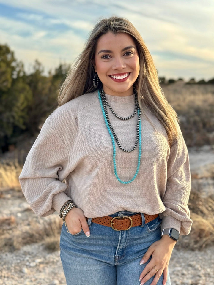 Chandler Tan Textured Top