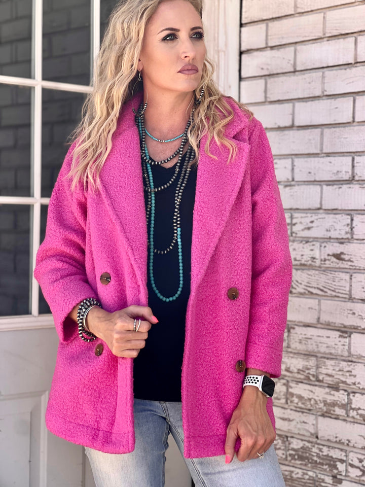 Zoey Pink Pea Coat