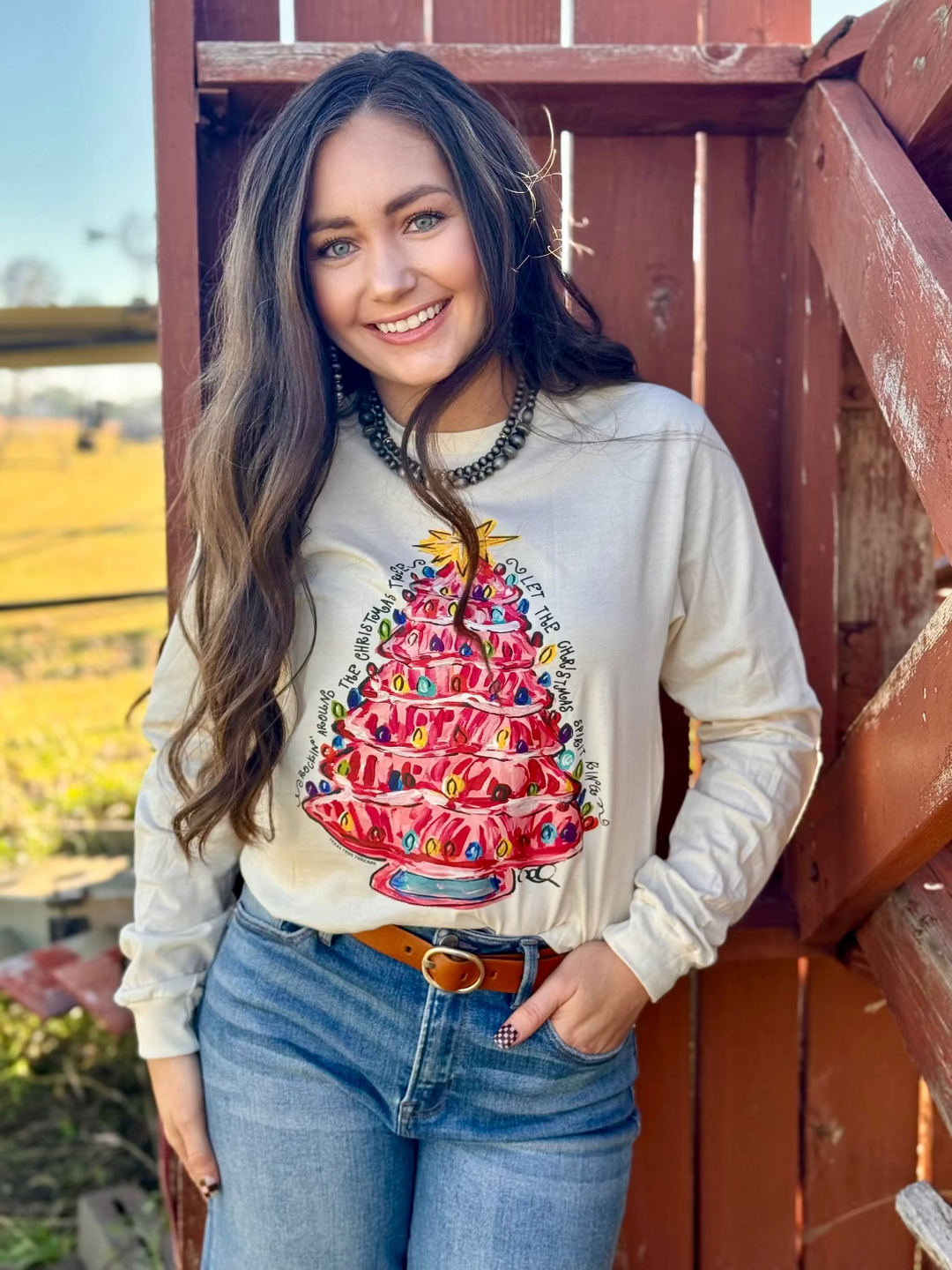 Callie's Pink Christmas Tree Graphic by Texas True Threads