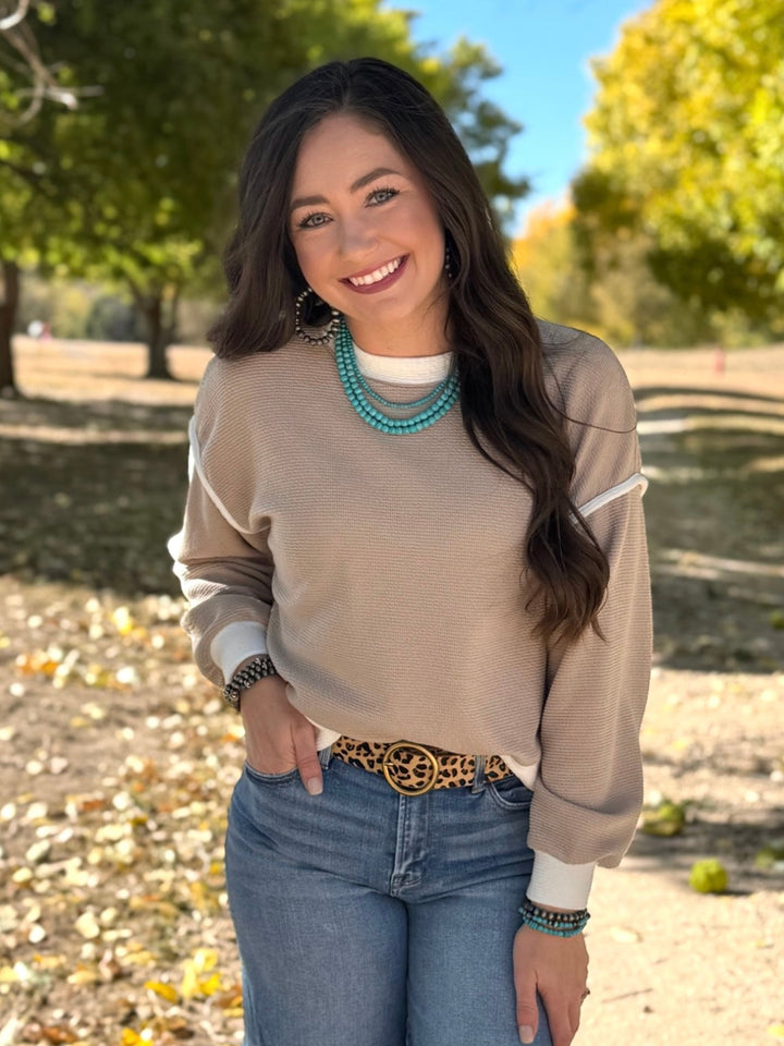 Sandra Tan & White Top