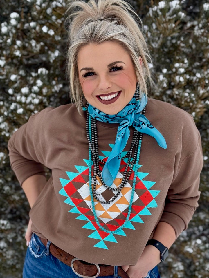 Ryanne's Fall Aztec Sweatshirt by Texas True Threads