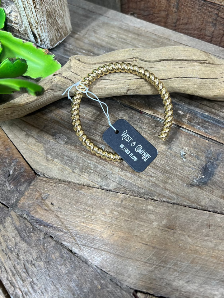 Beaumont 18K Gold Plated Burnished Chunky Rope Bracelet