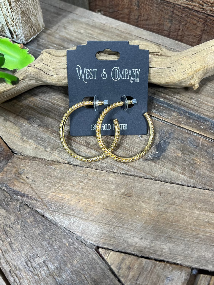 Rayburn 18K Gold Burnished Twist Hoop Earring