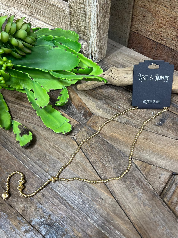 Austin 18K Gold Beaded Y Necklace