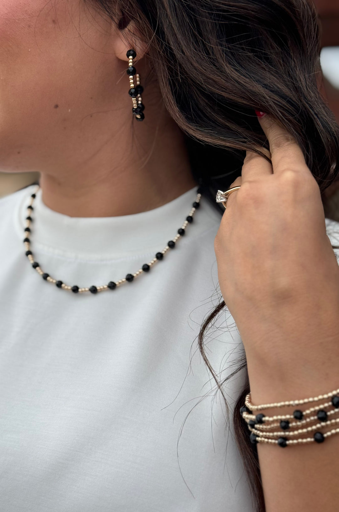 Time & True Black & Gold Necklace