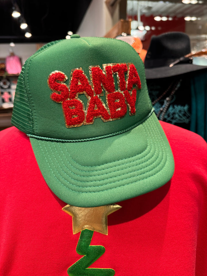 Santa Baby Chenille Patch Cap by Texas True Threads