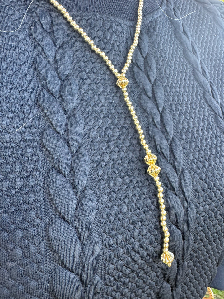 Austin 18K Gold Beaded Y Necklace