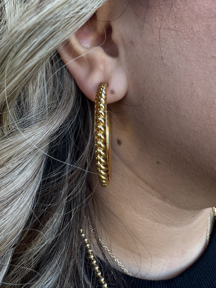 Rayburn 18K Gold Burnished Twist Hoop Earring