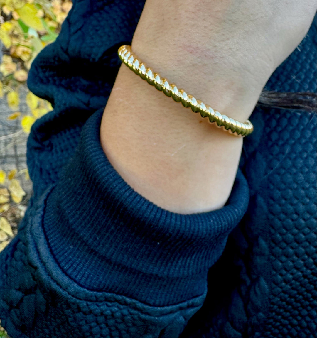 Beaumont 18K Gold Plated Burnished Chunky Rope Bracelet