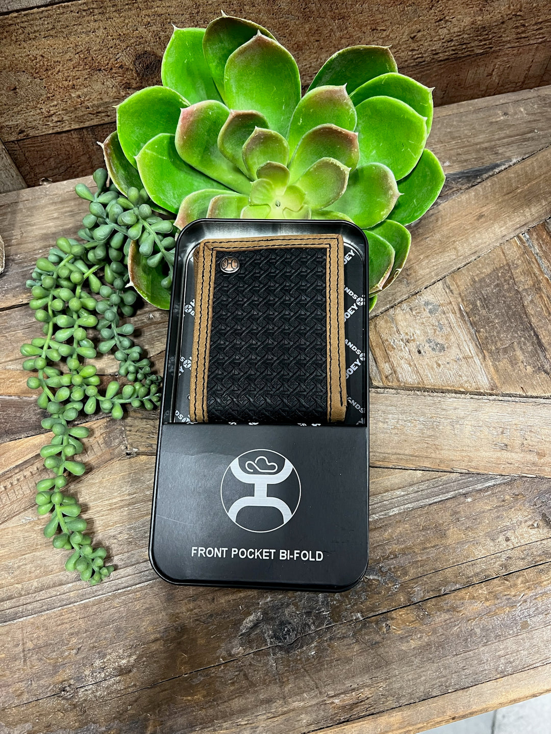 Hands Up Basket Weave Bifold Wallet by Hooey