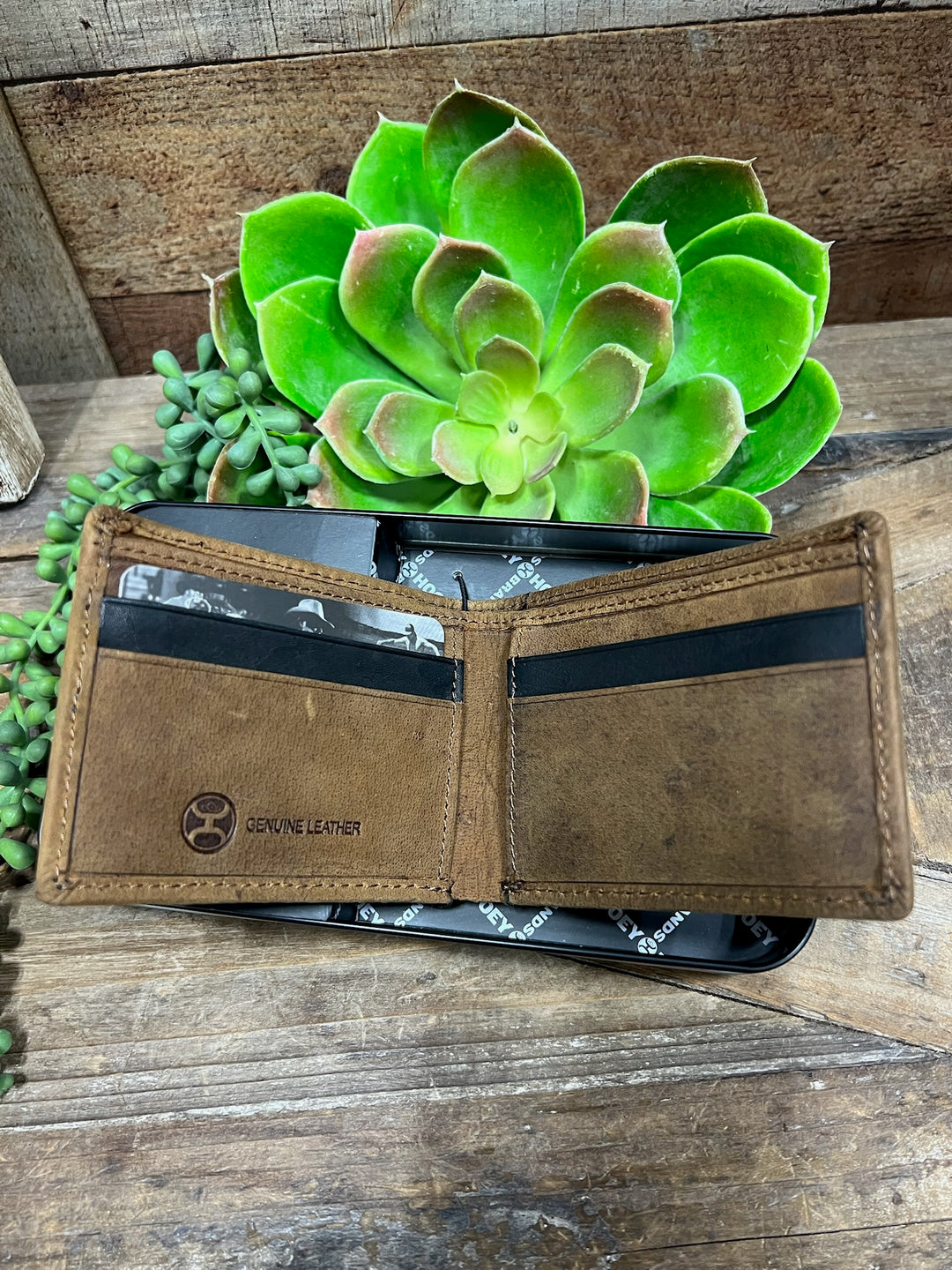 Hands Up Basket Weave Bifold Wallet by Hooey