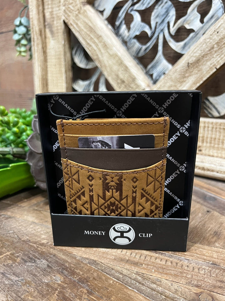 Monterrey Brown Embossed Money Clip Wallet by Hooey