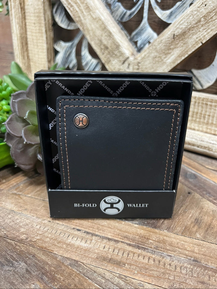 Hooey Classic Smooth Black Bi-Fold Wallet