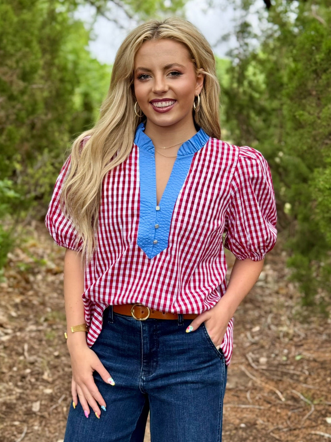 Check on You Gingham Top