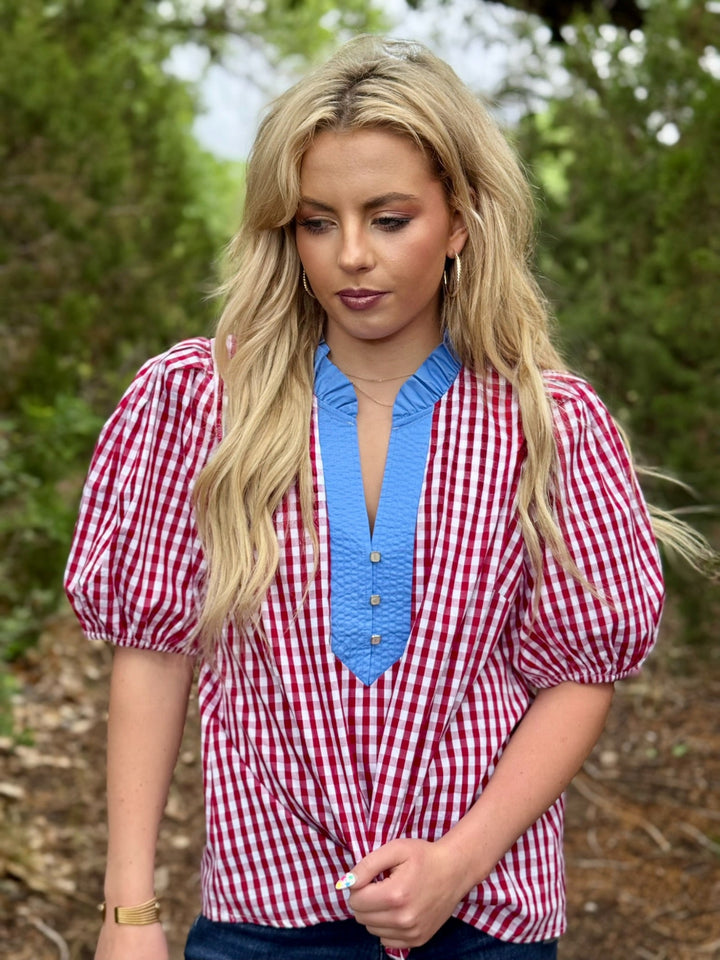 Check on You Gingham Top