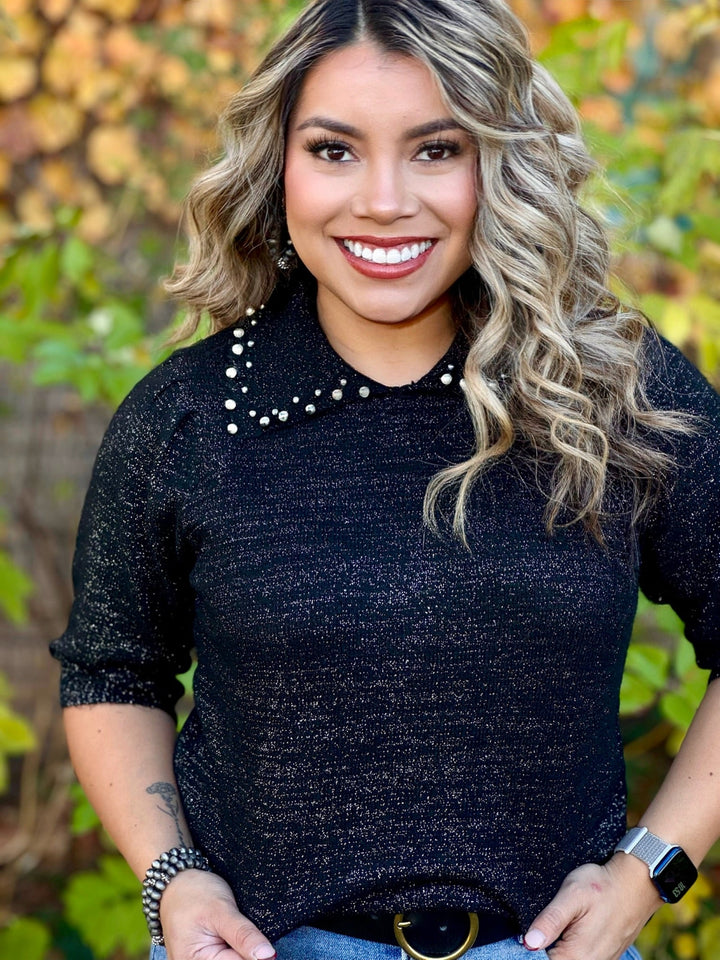 Midnight Pearl Black Top