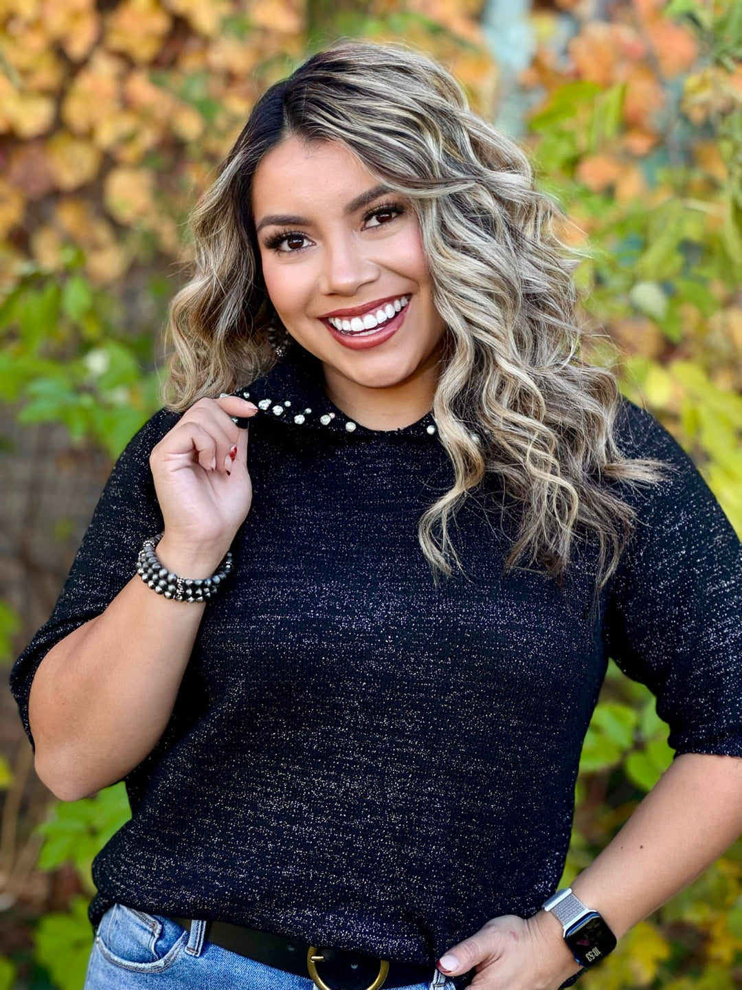 Midnight Pearl Black Top