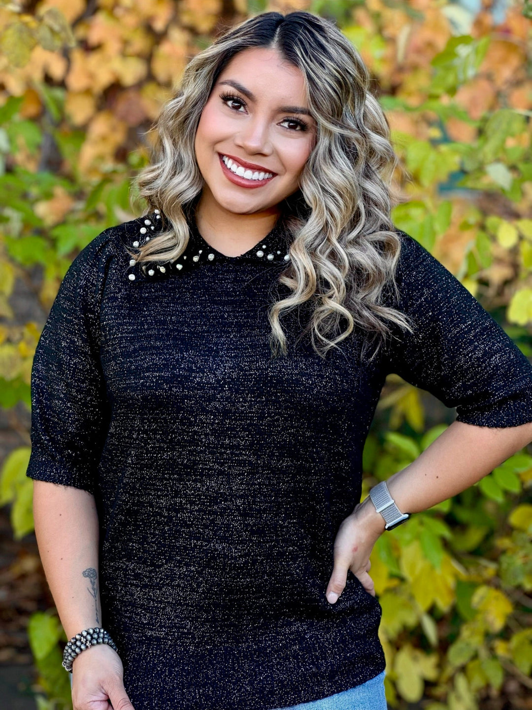 Midnight Pearl Black Top