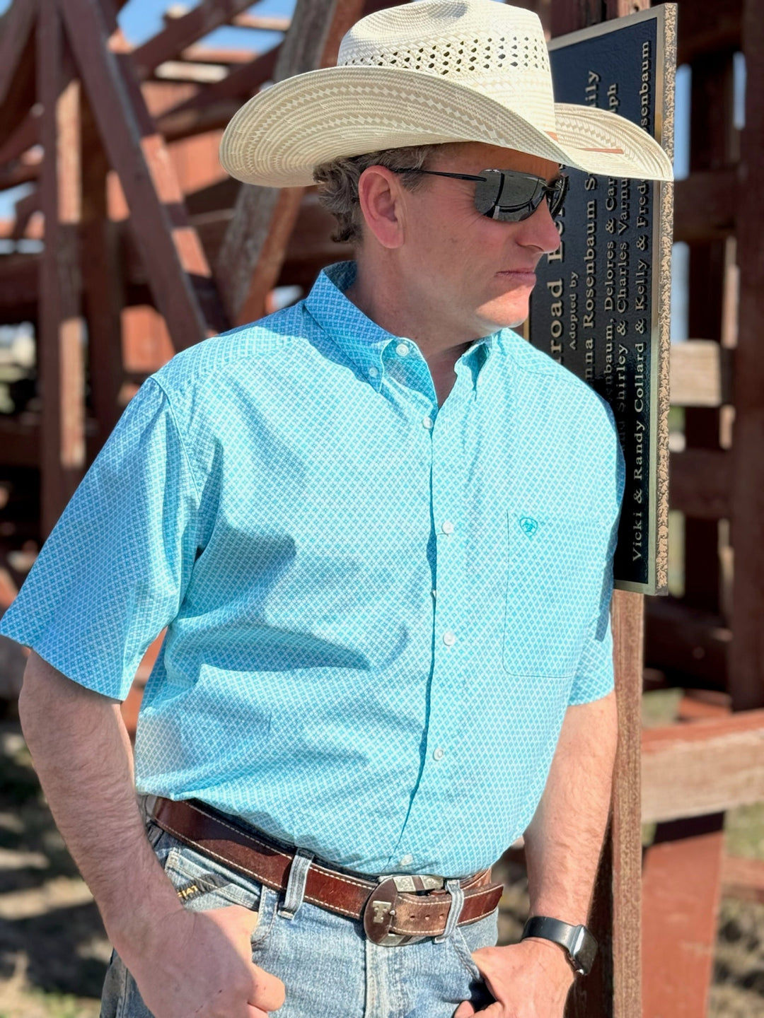 Westin Turquoise Geo Print Shirt by Ariat