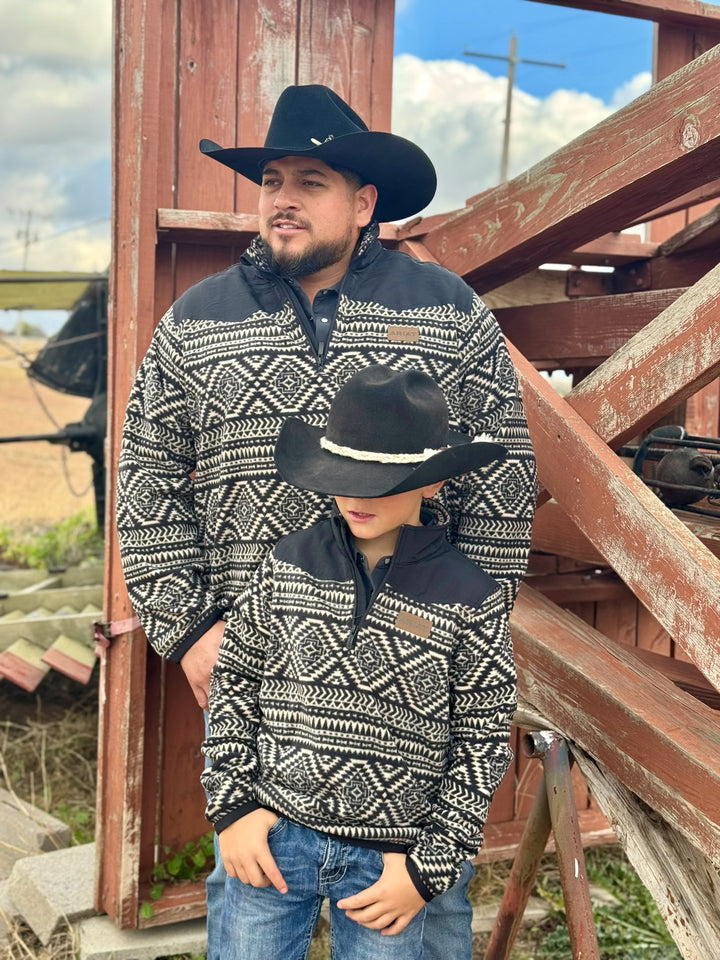 Boy's Basis Black Southwest Fleece Pullover by Ariatt