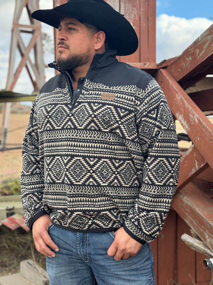 Men's Basis Black Southwest Fleece Pullover by Ariat