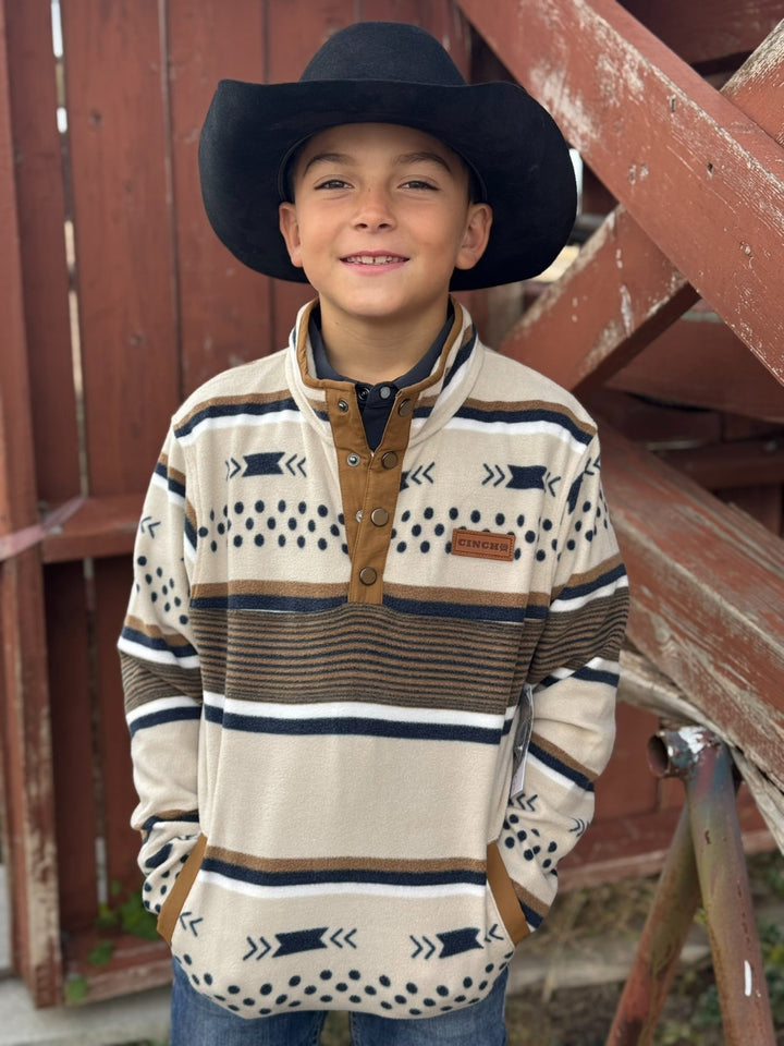 Owen Cream Polar Fleece Pullover by Cinch