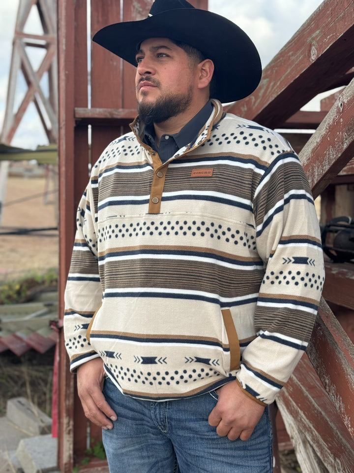 Saul Cream Polar Fleece Pullover by Cinch