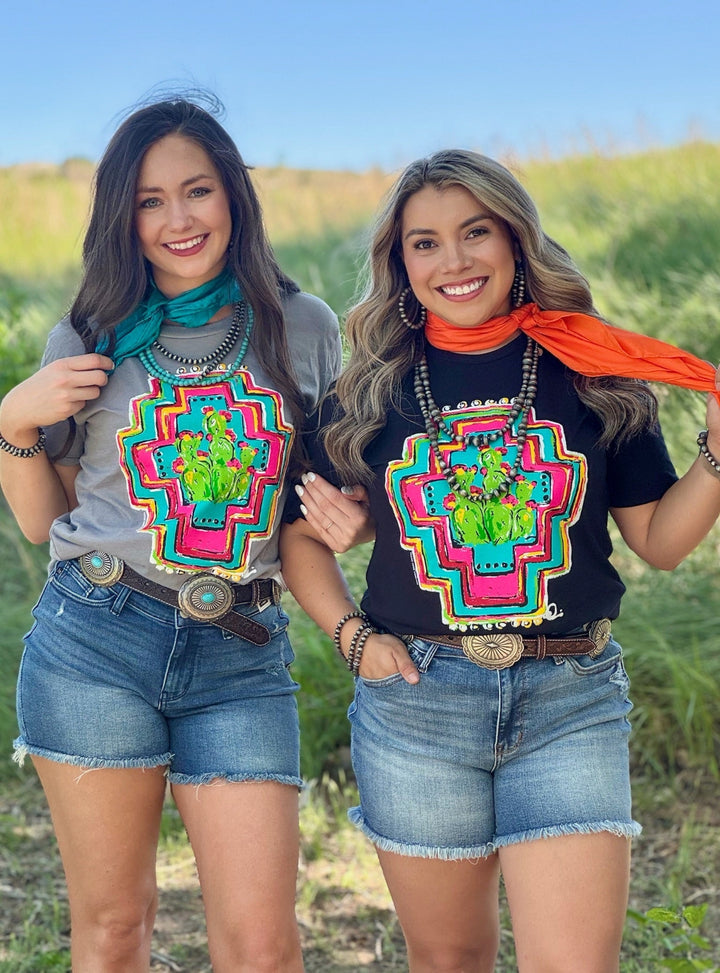 Callie's Aztec Cactus Graphic Tee by Texas True Threads