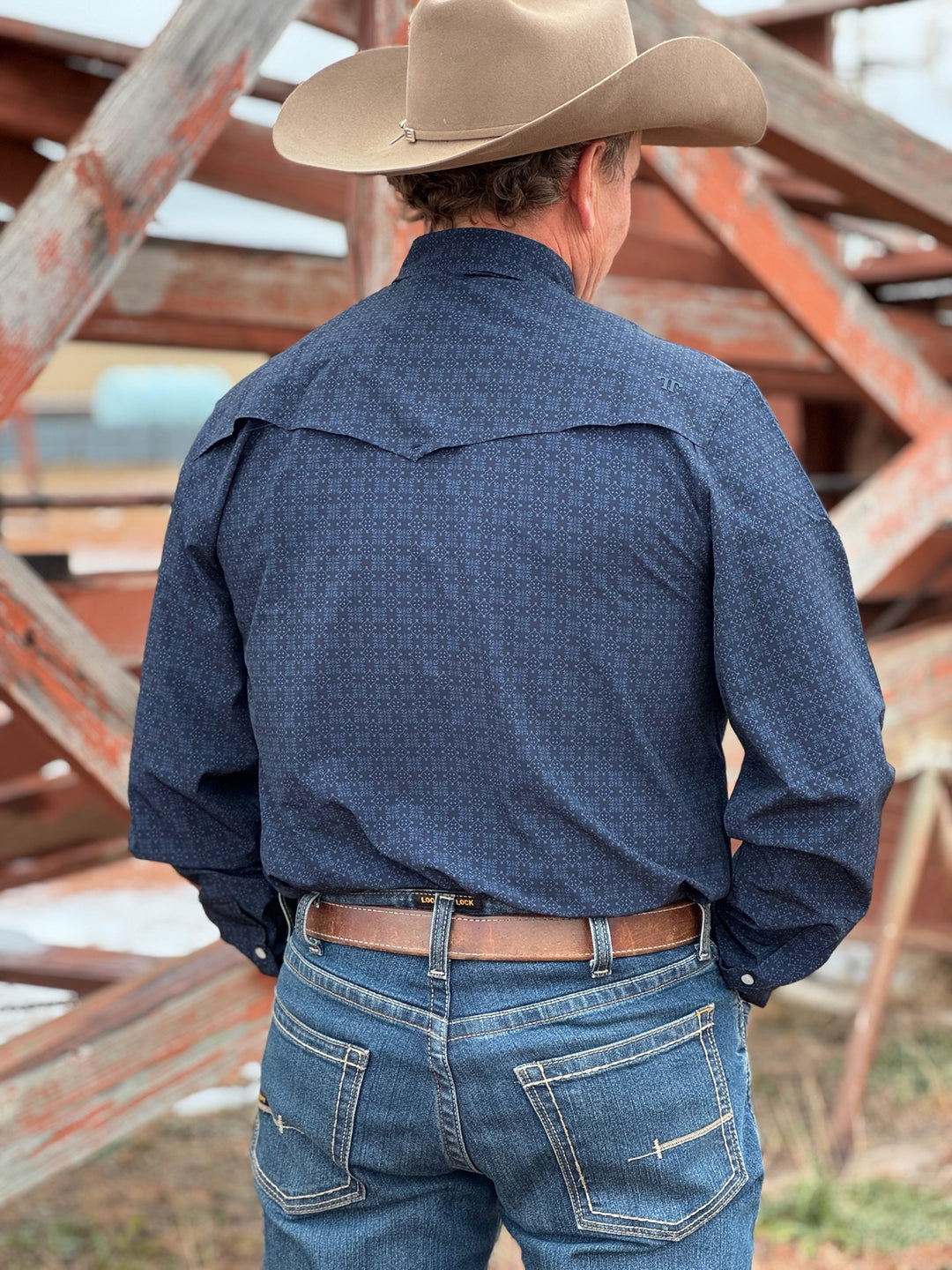 The Collin in Blue Long Sleeve Snap Shirt by Ferrell