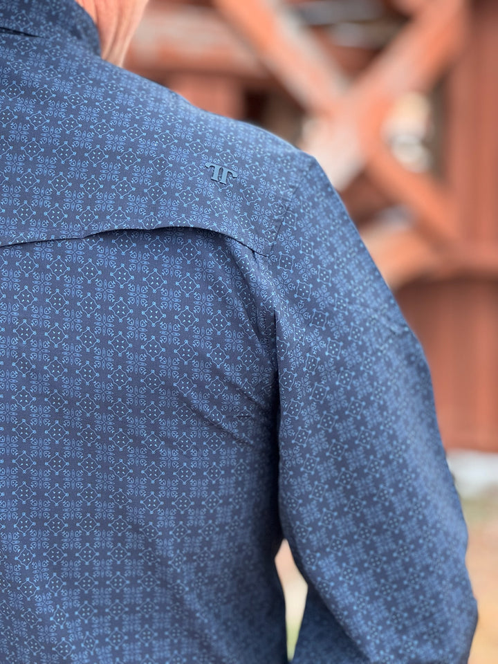 The Collin in Blue Long Sleeve Snap Shirt by Ferrell