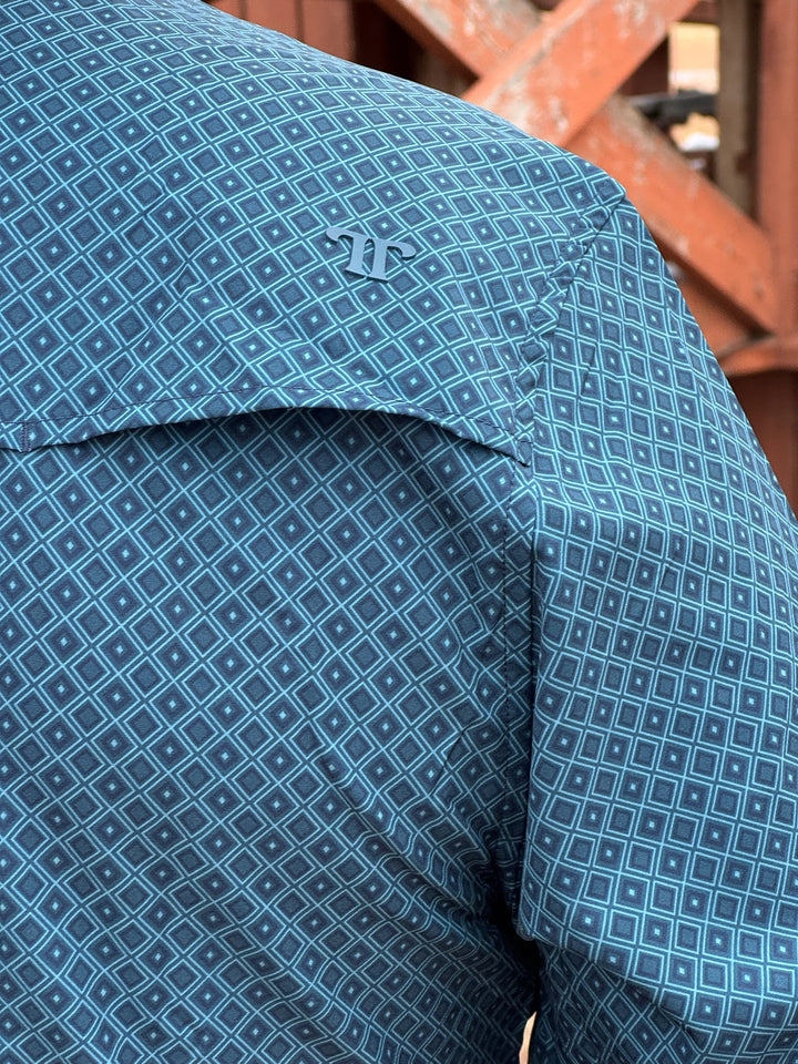 The Frost Blue Long Sleeve Snap Shirt by Ferrell
