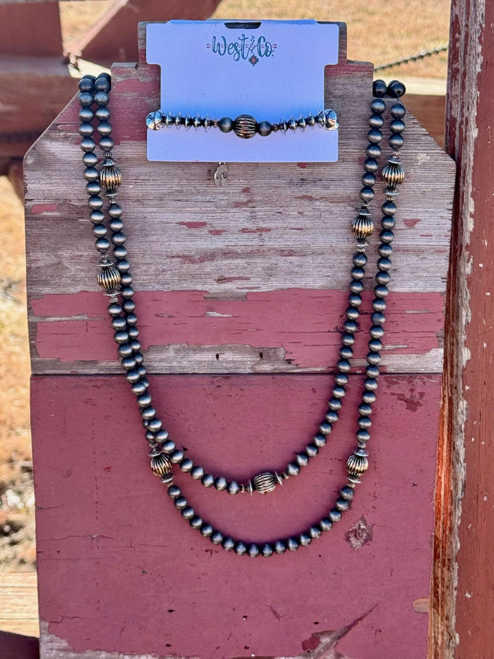 Waller Long Faux Navajo Beaded Necklace