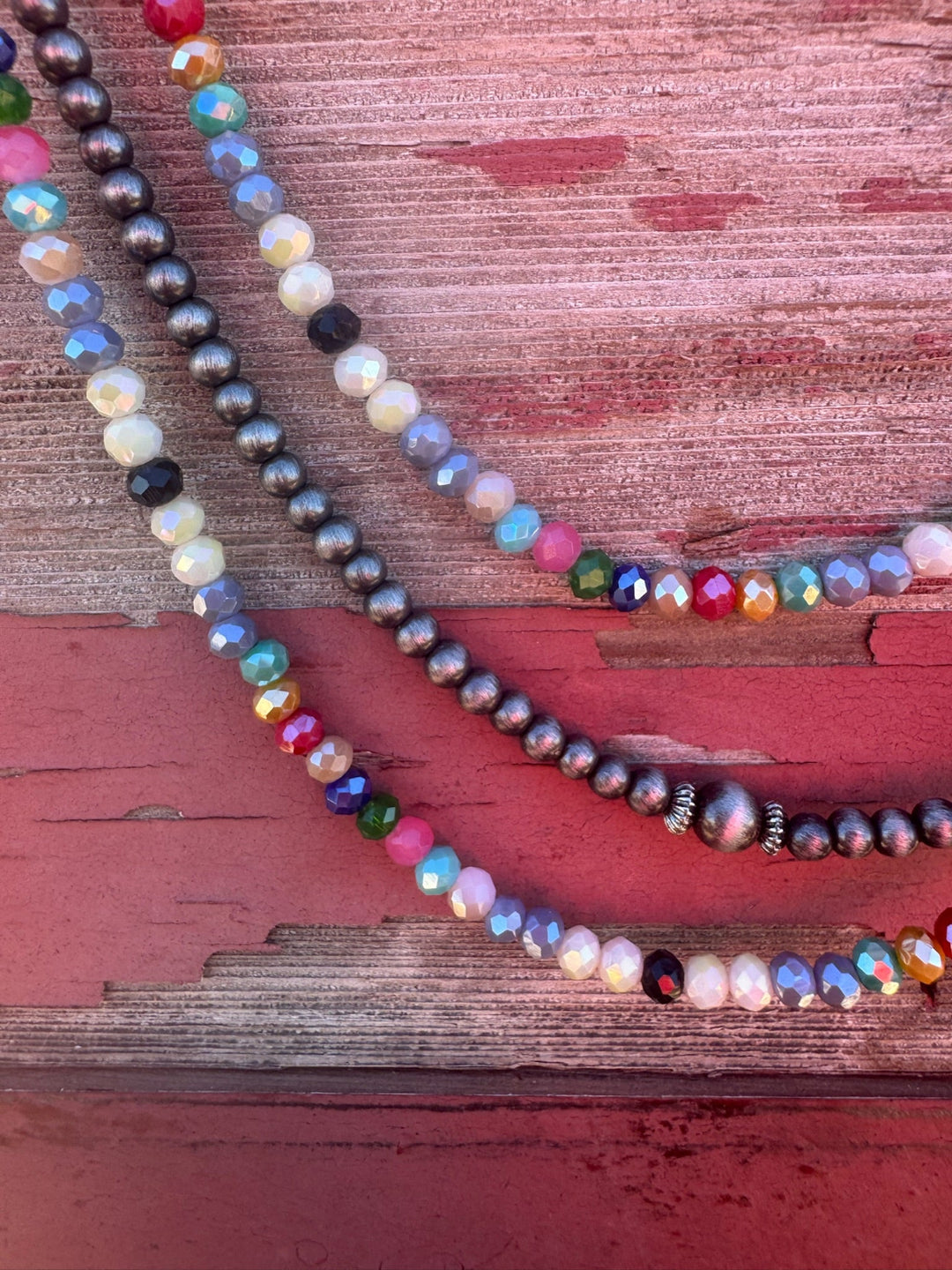 Ballinger Triple Strand Beaded Necklacee