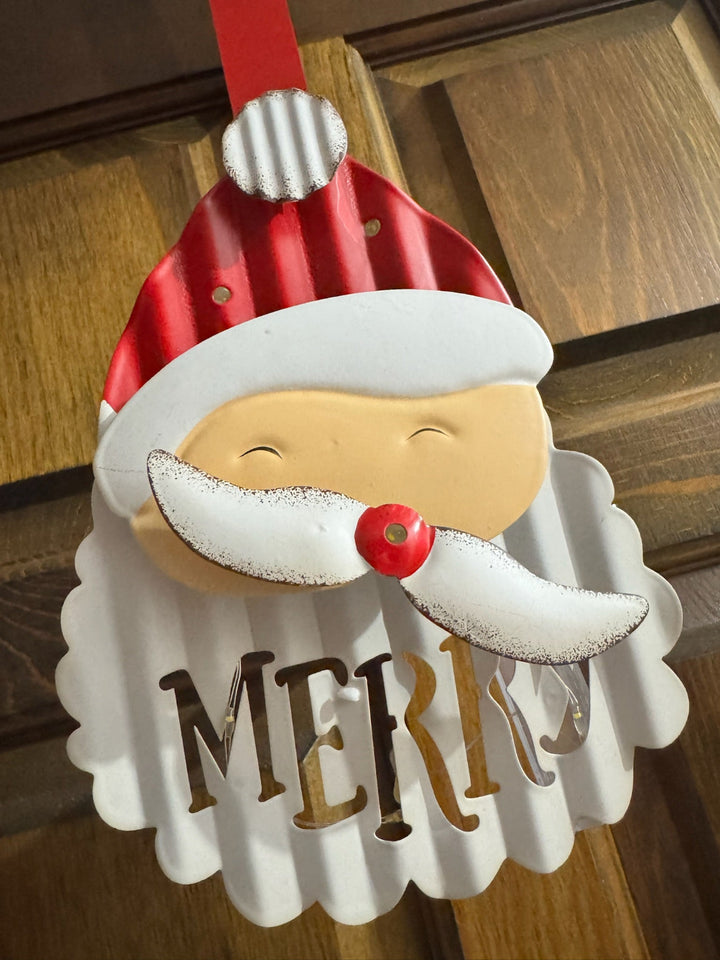 LED Santa Wreath Hanger by Mud Pie