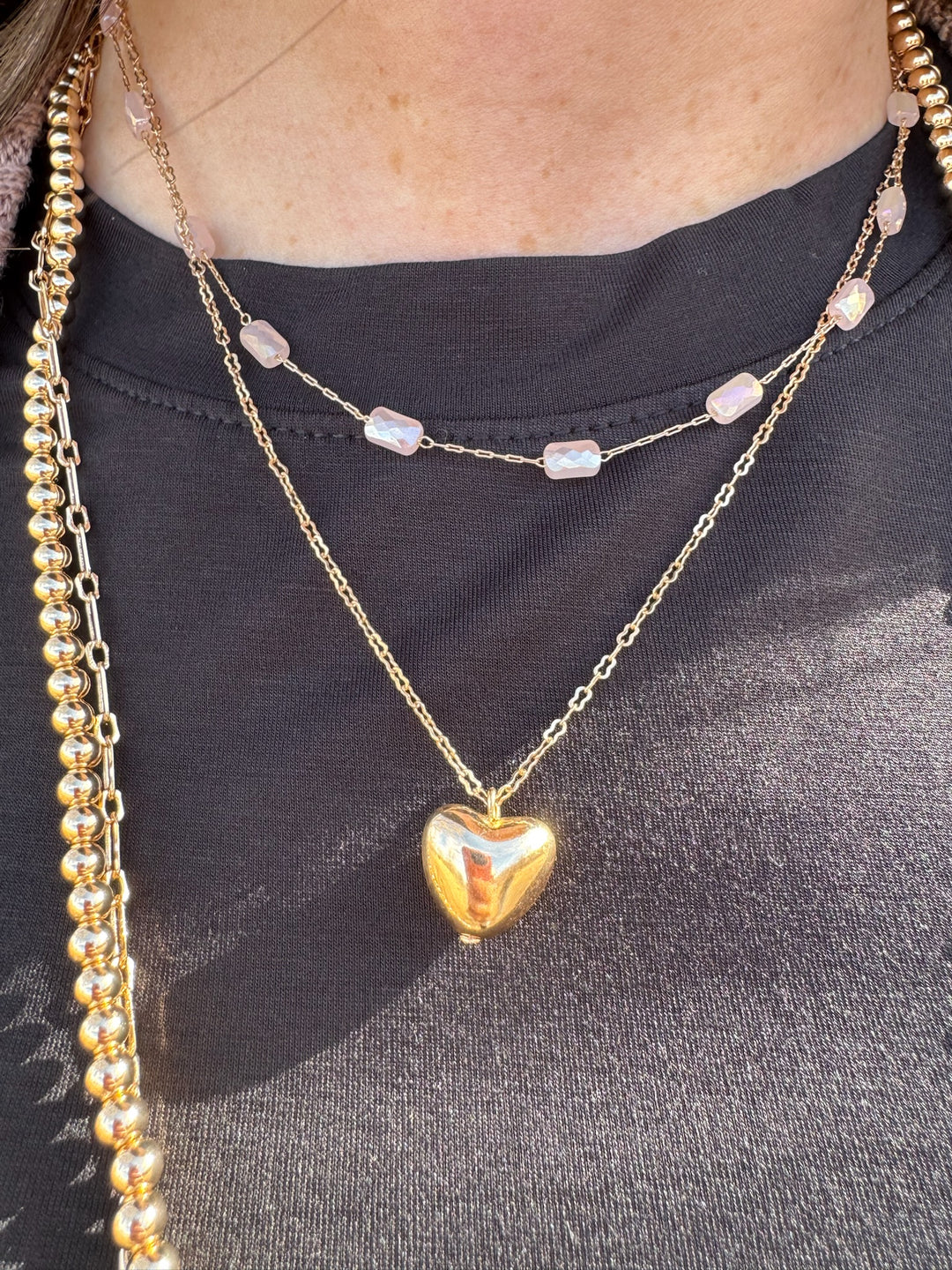 Dip Pink Heart Pendant Necklace