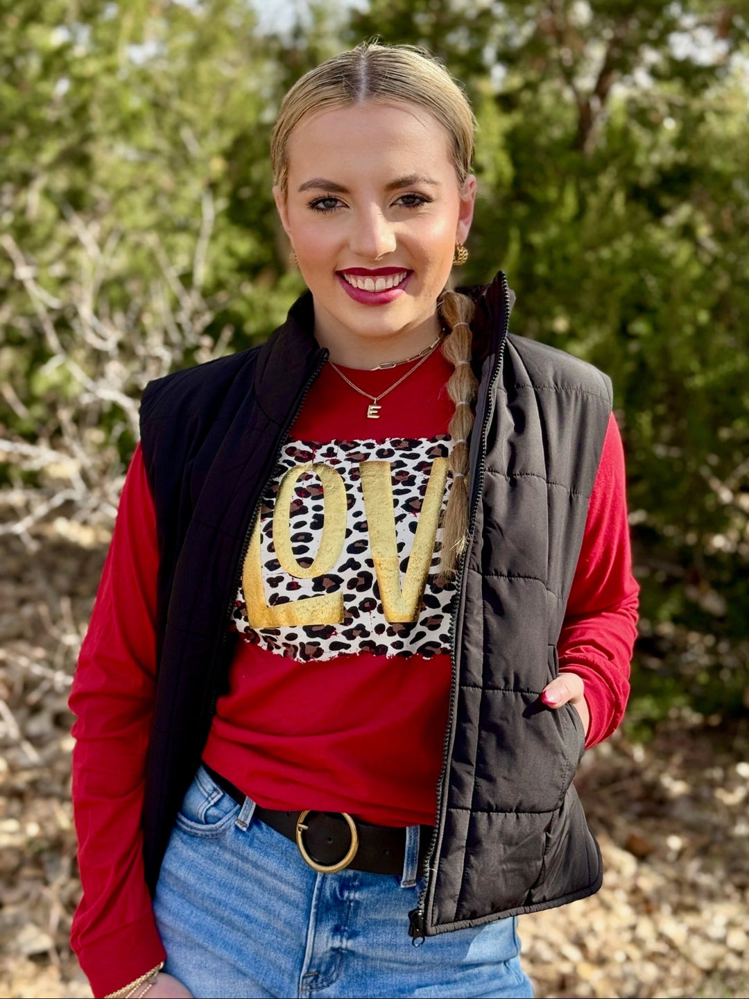 Leopard Love in Gold Puff Graphic Tee by Texas True Threadss