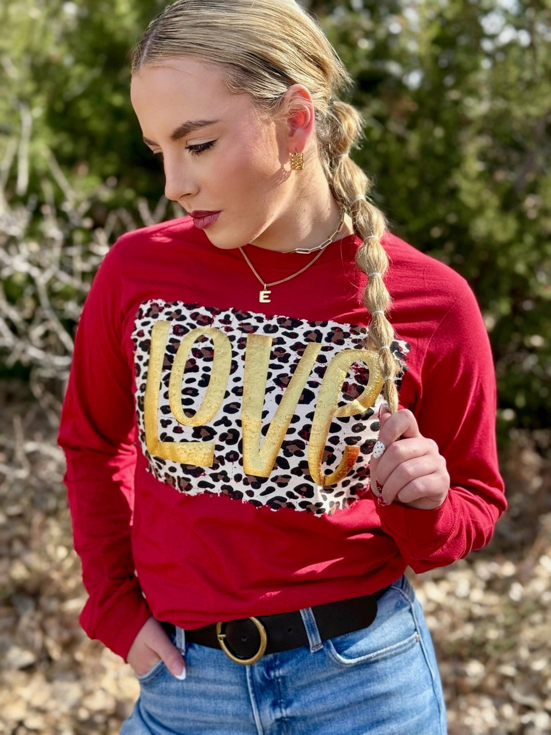 Leopard Love in Gold Puff Graphic Tee by Texas True Threadss