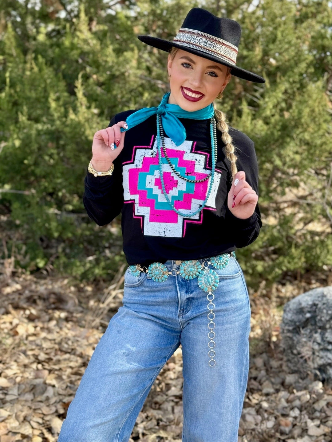 Kandi's Aztec Graphic Tee by Texas True Threads