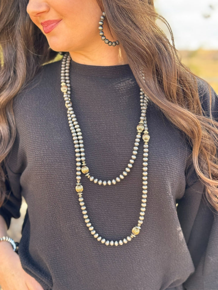 Waller Long Faux Navajo Beaded Necklace