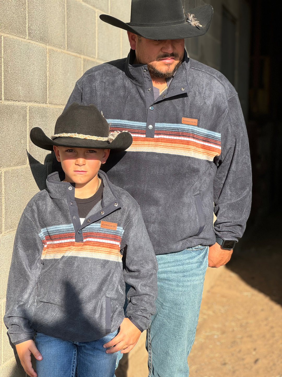 Crue Boy's Navy Striped Fleece Pullover