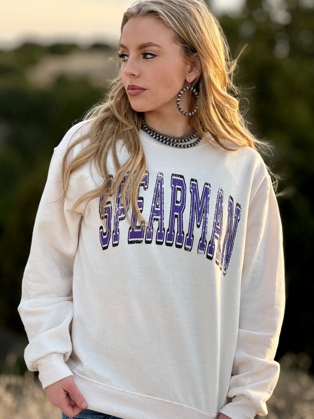 Spearman Varsity Cream Graphic Sweatshirt