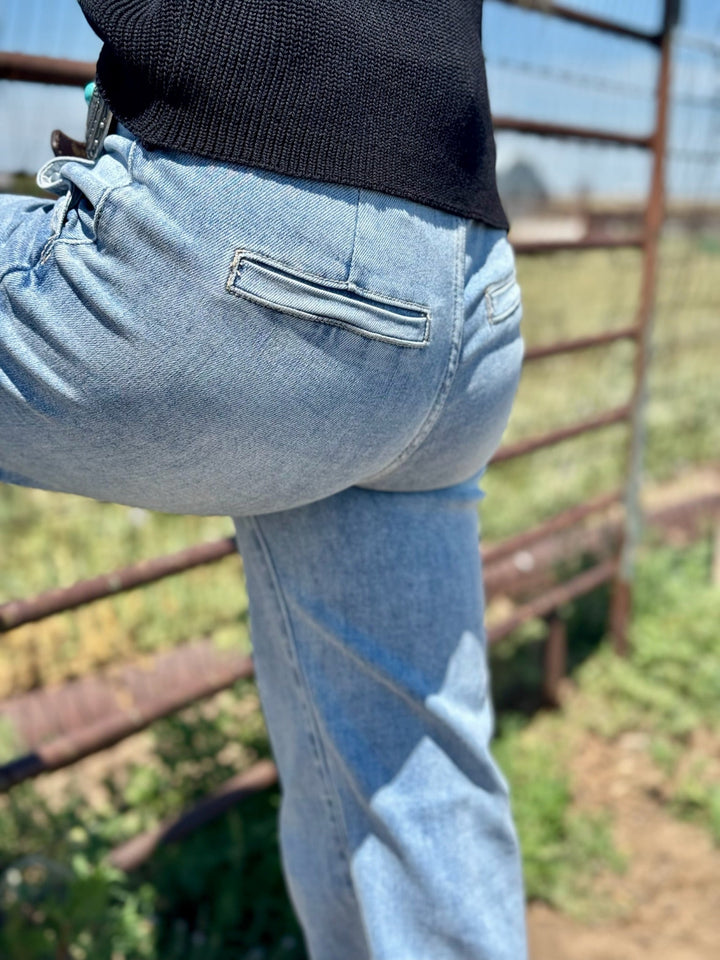 Remi Double Button Wide Leg Trouser Jean by Risen