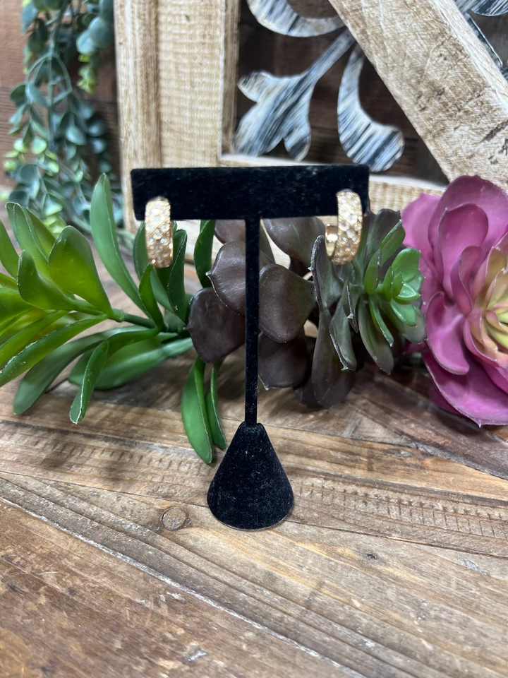 McKinney Gold Rhinestone Hoop Earrings