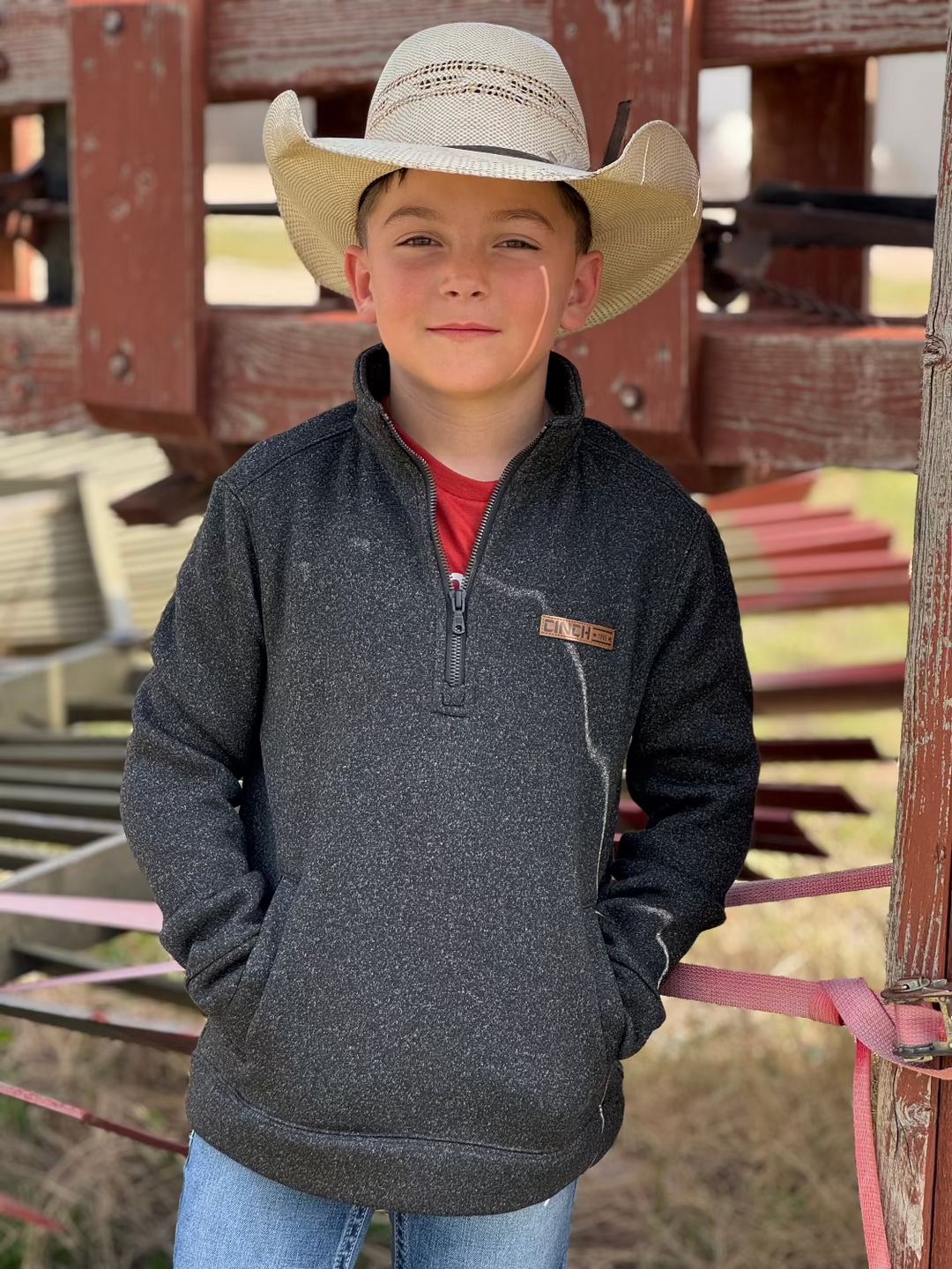 Chance Black Heather Quarter Zip Pullover