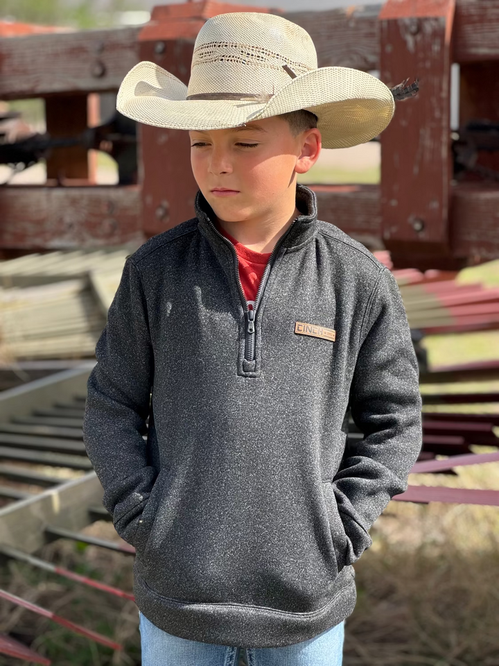 Chance Black Heather Quarter Zip Pullover