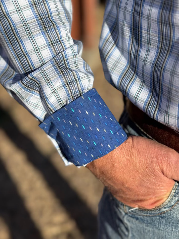 Cody Blue Plaid Fitted Shirt by Ariat
