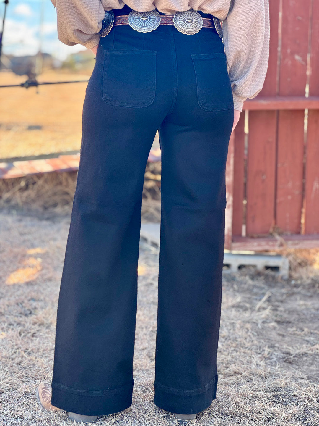 Natalia Black Wide Leg Jean by Risen