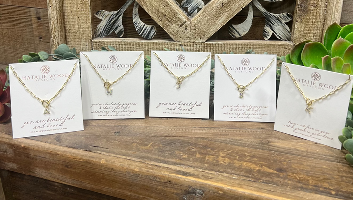 Sparkle Mini Toggle Initial Necklace