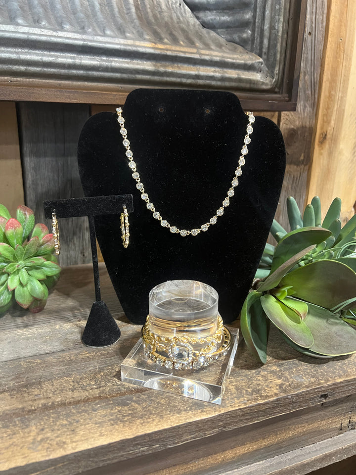 Aylih Gold & Crystal Hoops